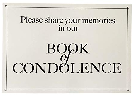 Esposti Funeral Memory Table Sign | Book of Condolence | For Celebration of Life Memorial Book | Size 20.7cm x 14.5cm