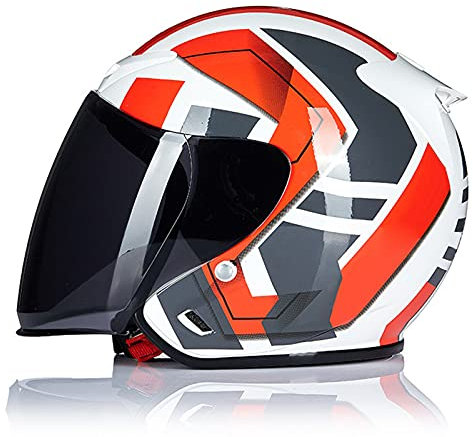 Casque Moto À Visage Ouvert 3/4 Style Rétro Demi Casque Moto Avec Masque Casque Pour Casque Cyclomoteur Cyclomoteur Scooter Racing Jet Pilot Motocross Approuvé DOT/ECE,B,XL
