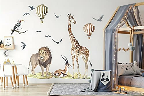 Safari Wandaufkleber-Set Kinder abnehmbar für Kinderzimmer Kinderzimmer Neuheit Aufkleber XXL groß
