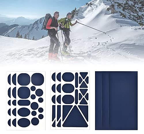 PERFETSELL 9 Blätter Daunenjacke Reparaturflicke Daunenjacke Reparatur Set Nylon Reparatur Flicken Patch Selbstklebendes Reparaturset für Daunenjacke Flicken für Jacke Zelt (Dunkelblau)