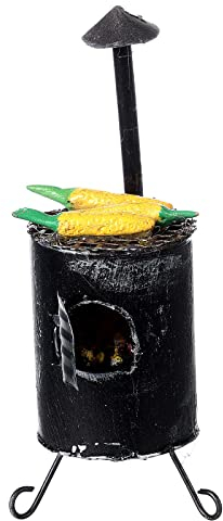 Holyart Metallofen mit Maiskolben auf dem Feuer, geeignet für eine 12 cm Krippe