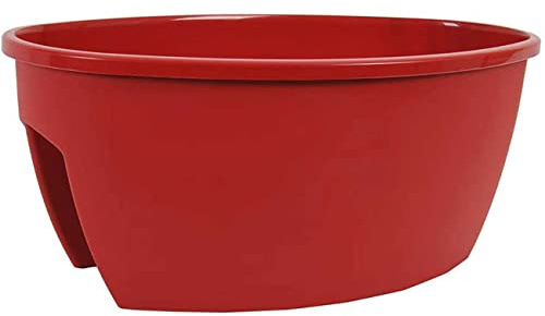 Serinova Jardinera para Barandilla hasta 10 cm Ancho, 59x36x25 cm, Jardinera Balcón 22,5 litros (Rojo)