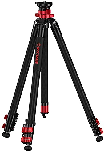 IFOOTAGE Gazelle Tripod TC6S,Carbon Kamerastativ, Professionelles 3-teilige Mittelstangen-Videostativ, 360° drehbarer Kugelkopf (165 cm)