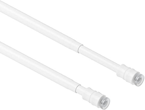 TYRON 2Pcs Thin Spring Tension Rod 9-12.5 Inches, 3/8 in. Diameter, Mini Small Adjustable Tension Curtain Rod No Drill, Window Sash Tension Rods (White)