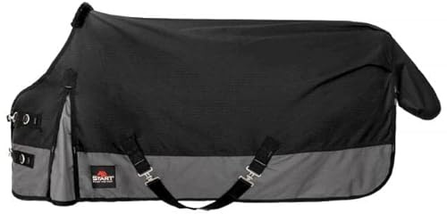 Start Outdoordecke Pferdedecke Weidedecke 600D Regendecke Winterdecke Pferd 200g mit Polarfleecefutter, Nylonfutter und Füllung in 0g, 200g (Schwarz/Dunkelgrau, 135cm (0g/m² Polarfleecefutter))