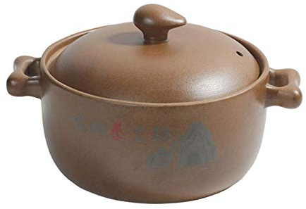 Casserole en céramique Ronde Non émaillée avec Couvercle, Pot en Argile Fait Main Pot en Terre Cuite Pots à Soupe à l'oignon Pot à Soupe