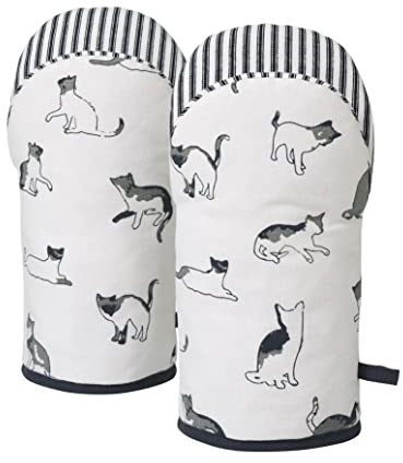 Penguin Home® Ofenhandschuhe, hitzebeständig, Farbe: Weiß, Grau und Schwarz, umweltfreundlich und nachhaltig, Frosch-förmige Ofenhandschuhe, Baumwollfutter mit 100% Polyester-Füllung, Größe: 18 x 32
