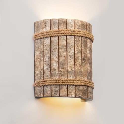 JCPYIUL Wandleuchte aus Harz LED Wandleuchten Rinden Design Wandlampe Vintage Industrie Up Down Flur Wandbeleuchtung Harz Wandlampen Für Schlafzimmer Eingang Treppenhaus