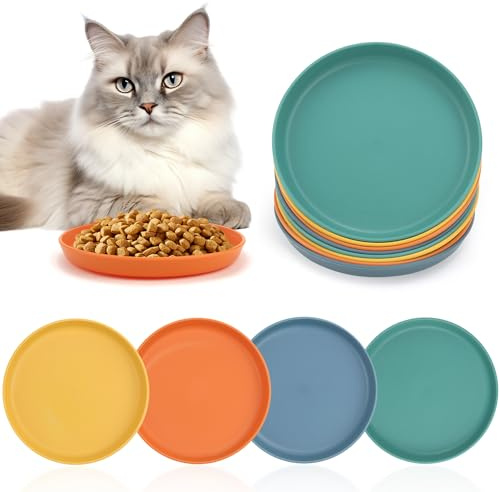 Gamelle Chat Set 8 Pièces Gamelle Plate Coloré Petite Ecuelle Chat Assiette Chat pour Les Chiots