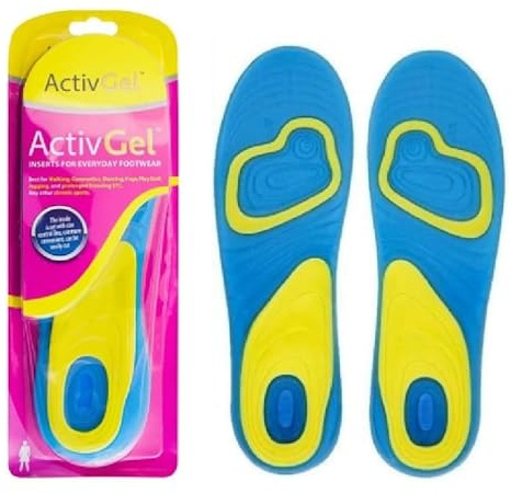 Dam vadderade gel innersulor stötdämpande innersula, smärtlindring plantar fasciit daglig aktiv arbete sport komfort skum inre sko inlägg Wellington stövlar träningsskor UK storlek 5-10, EU 38-42