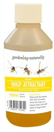 Wasp Trap 100ml Attractant - Effective, Safe, and Reusable Wasp Attrractant refill for Homes, Gardens, and Patios - Species-Specific, Chemical-Free Solution