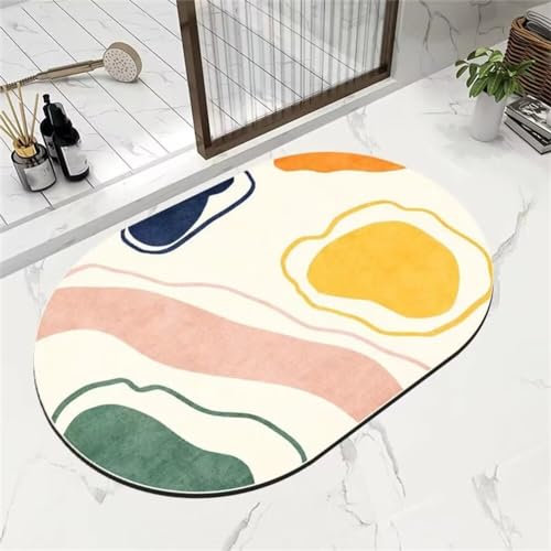 Badezimmerteppich, Badematte Rutschfest, Badteppich, Badvorleger, Duschvorleger, Badematten, Teppich Badezimmer, Bathroom Bath Mat, Badezimmer Teppich, Badematte Stein, Bodenmatte, Herz 70x120cm