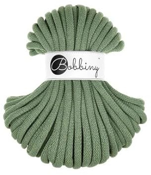 Flechtkordel Jumbo - 9mm - Baumwollkordel Baumwollgarn Garn Kordel Makramee Schnur Kordelband Natur Baumwolle DIY-Basteln 30m - Eucalyptus Green