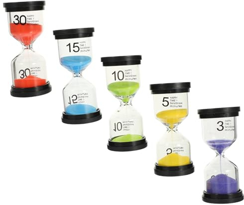 MAGICLULU Timer Per La Casa Finemente Lavorato Orologio A Sabbia Set Da 5 Pezzi Timer Per Bambini Per Lavarsi I Denti