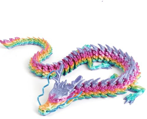 FOLANDO Dragón impreso en 3D, figura de dragón de 45 cm, impresión 3D, articulaciones flexibles, decoración del hogar, decoración de escritorio, decoración de oficina, dragón de cristal, regalo (color