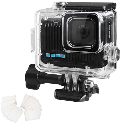 OKFUN Wasserdichte Tauchschutzhülle für GoPro Hero 4K, 60m Tauchen, langlebiges Gehäuse für Schnorcheln, Surfen und Extremsportarten, Zubehör für Hero4K 2024 | 60 m Unterwasser-Tauchkoffer mit Schnellverschluss-Schnallenhalterung für Hero4K 2024 Action-Kamera-Zubehör