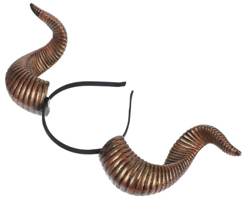 BESPORTBLE Sheep Horn Headband for Halloween Party Costume Detachable Ram Horns Hair Accessory Ox Cosplay Hair Hoop for Adults Role Play Dance Event