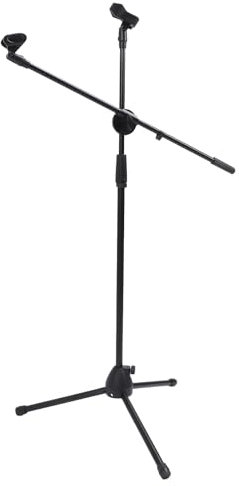 Garsent Soporte de Micrófono, Soporte de Micrófono de Altura de Auge Ajustable con Base de Trípode, Plástico de Plástico Boom Boom Brazo Mic Sp. para Cantar Karaoke Singing Lecture Stage