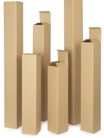 WePack 20 Stück Versandhülsen 1000x150x150 mm Versandkarton Faltkarton 4eckig einwellig Innenmaß Braun NEU