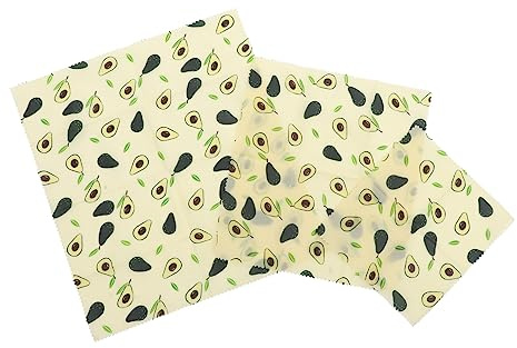 OATIPHO 3 Pièces Lingettes Cire Abeille Réutilisables pour Conservation des Aliments Alimentaire pour Fruits Légumes Sandwichs et Plus