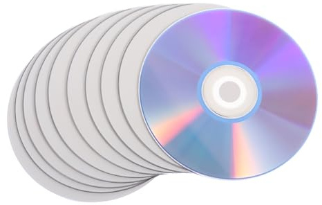 Milisten 10pcs Blank Cd-r and Recordable Dvd Discs for Music Recording and Data Storage, Printable Compact Discs Compatible Computers for Backup and Archiving