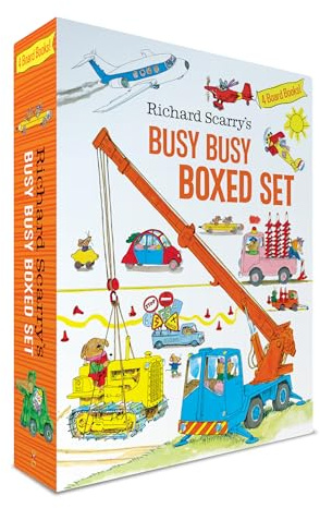 Richard Scarry's Busy Busy Boxed Set: Busy Busy Airport; Busy Busy Cars and Trucks; Busy Busy Construction Site; Busy Busy Farm (Richard Scarry's BUSY BUSY Board Books)