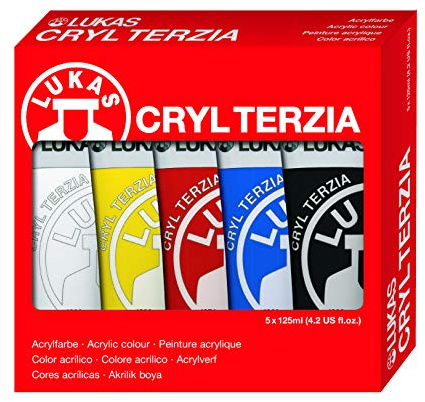 Lukas 64810000 - Cryl Terzia Malset Classic, 5 Tuben á 125 ml, acrylfarbe