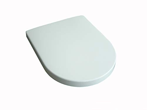 ADOB Design WC Sitz Klobrille Klodeckel Toilettendeckel, Absenkautomatik/Softclose, zur Reinigung abnehmbar, Farbe weiss, 12802
