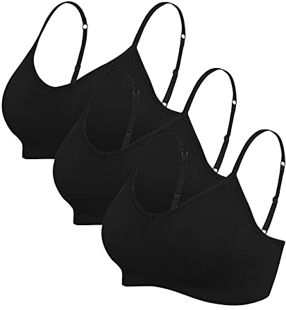 Vertvie dam 2/3/4 set basic välfött behå sport bh spagettibärare brosch utan bygel sömlös vadderad med spagetti BH topp låg support BH