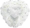 Nikou Ring Pillow, Romantic Heart shaped Wedding Ring Box Portable Rose Rhinestone Decor Ring Pillow Cushion for Ring Case Ring Bearer (White)