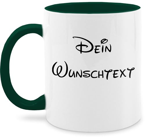 Tasse Tassen 325ml - Aufdruck selbst gestalten - Wunschtext I Geschenk mit eigenem Text personalisiert - 325 ml - Dunkelgrün - mug with name paartassen personalisierte custom glühweintassen