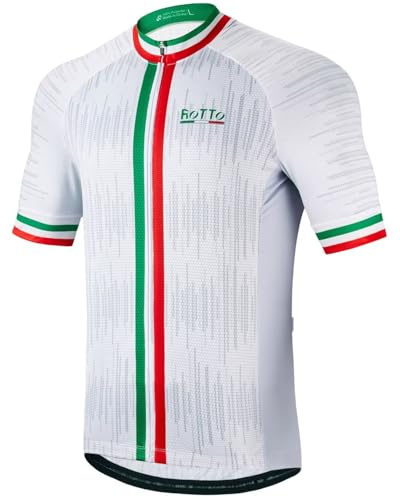 ROTTO Mens Short Sleeve Cycling Jersey Bike Shirt Cycle Top Stripe Series