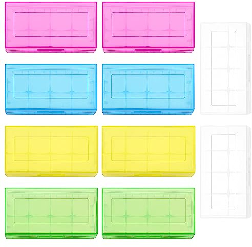 10 Pezzi 18650/16340/CR123A Custodia per batteria in Plastica, KUOQIY Scatola della Batteria, Custodia per Batteria Organizer, per Batterie 18650/16340 / CR123A (5 Colori)