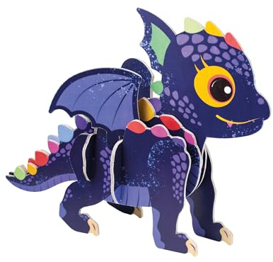 Build Your Own Baby Dragon - Comes with Accessories and Trinket Chest! - Cardboard Toy Craft Kit - Ages 4+