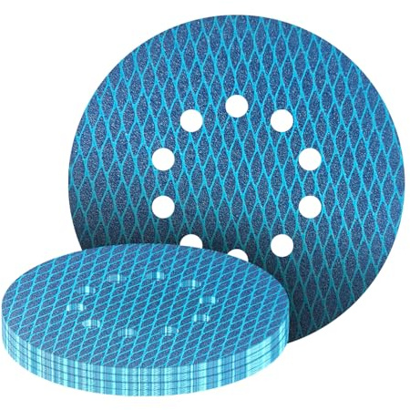 GZKTY 13 Piezas Discos Lija 225mm | Grano P40 | Discos Pulidora 225mm 10 Agujeros | Papel Lija Para Lijadora Jirafa, Lijadora de Paredes y Techos