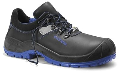 ELTEN Sicherheitsschuhe Alessio Steel XW Low ESD S3, Damen und Herren, Leder, Stahlkappe, leicht, robust 46, Schwarz-Blau