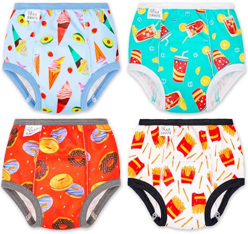 Max Shape 4 Packs of Potty Training Underwear for Girls with Supper Absorbent-Layer,Reusable Baby Toilet Training Pants Doughnut 2 Years