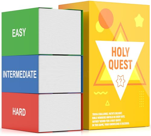HOLY QUEST, A Fun Bible Trivia Game, Extra Value 400 Cards Pack with 6 Engaging Categories, Perfect for Bible Study, Youth Groups and Church Gatherings, Great Christian Game for Adults and Family