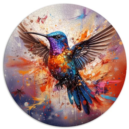 1000-teiliges Puzzle für Erwachsene, rundes Colibri-Puzzle für Erwachsene, Erwachsene und Kinder, Papppuzzle, Lernspiel für Erwachsene und Kinder. Größe: 67,5 x 67,5 cm