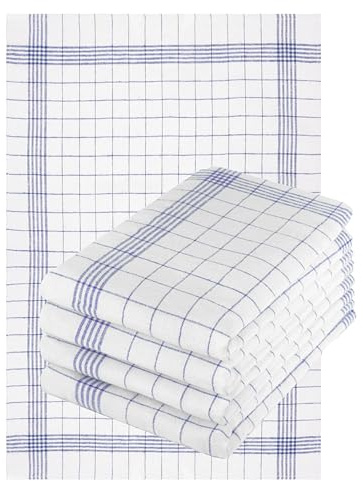Betz 5er Set 50x70cm Geschirrtücher Baumwolle extrem strapazierfähig und saugstark trocknergeeignet - Gastronomiequalität - Geschirrtücher BW blau