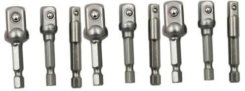 SEWOART 9stücke Teiliges Stecknussadapter-set Sechskant Für Elektrische Bohrmaschinen Robuste Konstruktion Aus Edelstahl Und Chrom-vanadium Schnelle Und Vielseitige Anwendungen