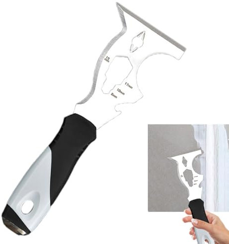 Qiwieod Raschietto per pittura, raschietto multiuso per vernice, strumento di raschiatura in acciaio inox per la verniciatura di masse di stucco, strumento per rimuovere la massa sigillante,