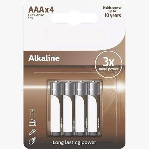 Piles alcalines AAA/LR03 en Lot de 4, appareils à Haute consommation, garantissant Une Performance Efficace et Durable dans Les équipements électroniques exigeants.
