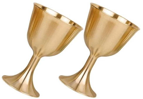 Garneck 2 Pz calice di rame tazze da festa tazze di frullato bicchieri di carta bicchieri per frullati riutilizzabili da tè tazza bicchiere da vino multifunzione calice santo Golden