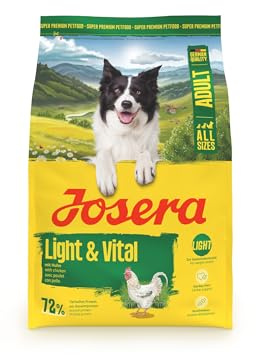 JOSERA Adult Light & Vital kyckling (1 x 3 kg) | Premium torrfoder för vuxna hundar | med ärta | fosforfattig – med lite fett och protein speciellt för äldre | glutenfri | 1-pack