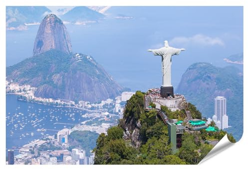 islandburner XXL Bild Poster Cristo Redentor und Zuckerhut in Rio de Janeiro Brasilien Premium Bilder Fotodruck