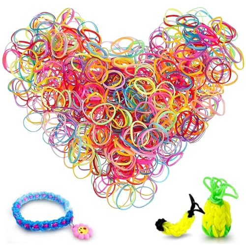 KIRZAX 1200 Pezzi Elastici di Gomma Elastici Resistenti Riutilizzabile Elastico Colorati Anelli in Gomma,per Lavoro Ufficio Cucine Banca Carta Banconote