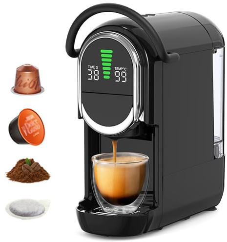 Macchina Da Caffè A Capsula Portatile, Macchina Da 4 In 1, Macinacapelli Espresso Completamente Automatica All-in-one, Calda E Fredda, 15 Impostazioni Di Temperatura, 19 Bar, Per Bevande Di Qualità