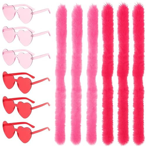 12-teiliges Set mit bunten und pinken Federboas, Vielfältige Verwendungsmöglichkeiten für Partys und Veranstaltungen, Leichte und Flexible Federboas mit 1,5 Meter Länge