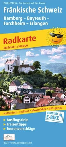 Publicpress Radkarte Fränkische Schweiz, Bamberg, Bayreuth, Forchheim, Erlangen 1:100.000: Radkarte mit Ausflugszielen, Einkehr- & Freizeittipps sowie ... GPS-genau. 1:100000 (Radkarte: RK)